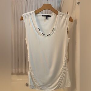 White House Black Market Ivory Sleeveless Blouse